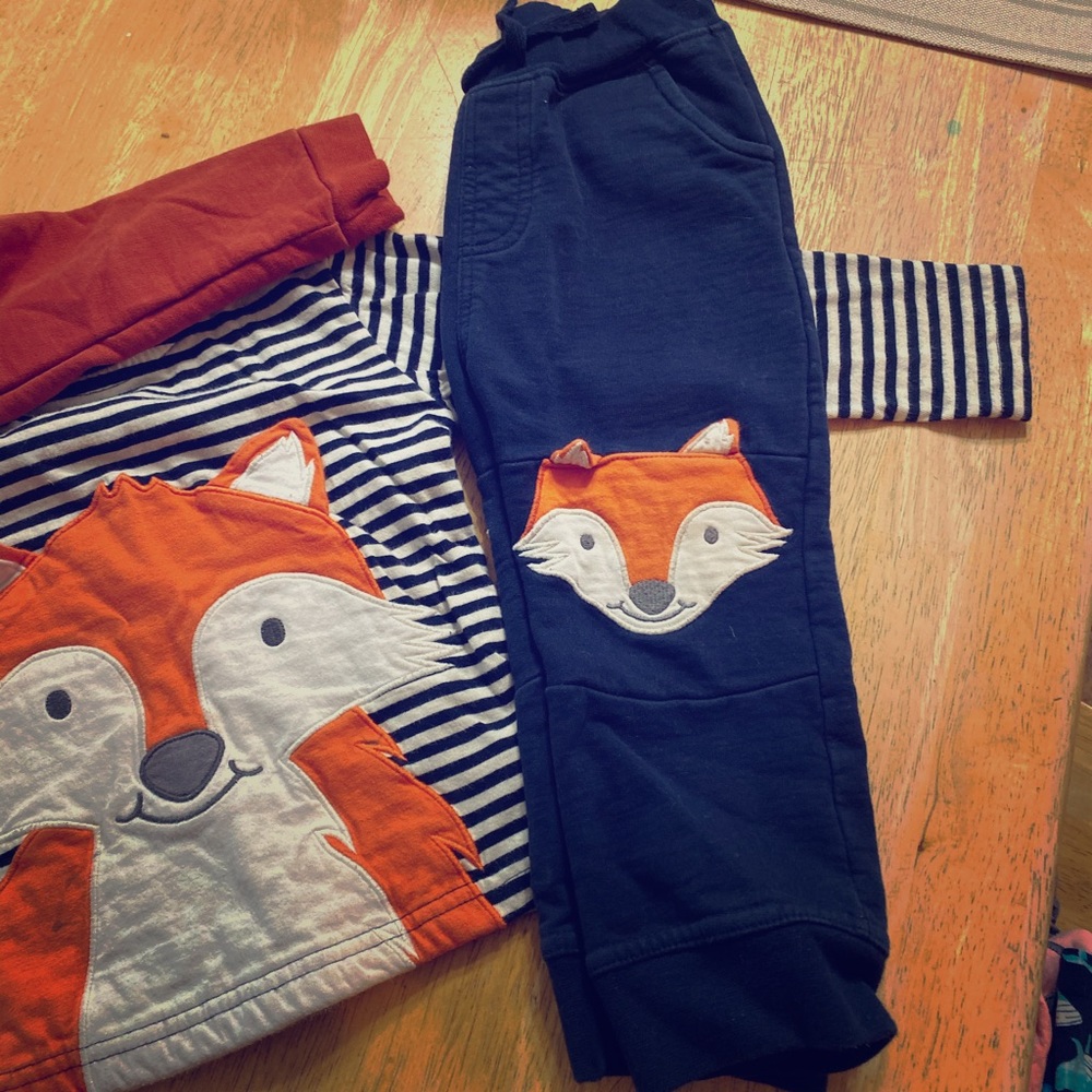 JoJo Maman BeBe Fox 🦊 shirt, jacket & pant Outfit